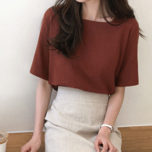 Square Short Sleeve Blouse