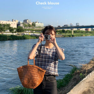 韓網自家製 Check Blouse