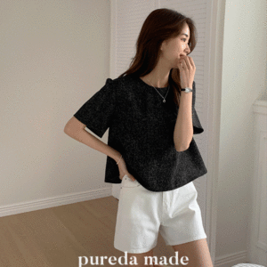 韓網自家製 Tweed Flare Blouse